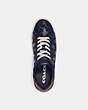 COACH®,LOWLINE LOW TOP SNEAKER,Leather,Midnight Navy,Inside View,Top View