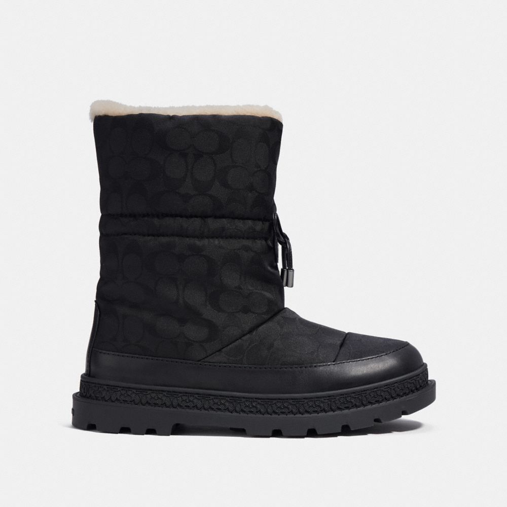 COACH®,BOTTE DE SKI EN POLYESTER RECYCLÉ,Polyester,Noir,Angle View