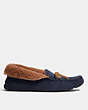 COACH®,SUEDE DRIVER,Midnight Navy,Angle View