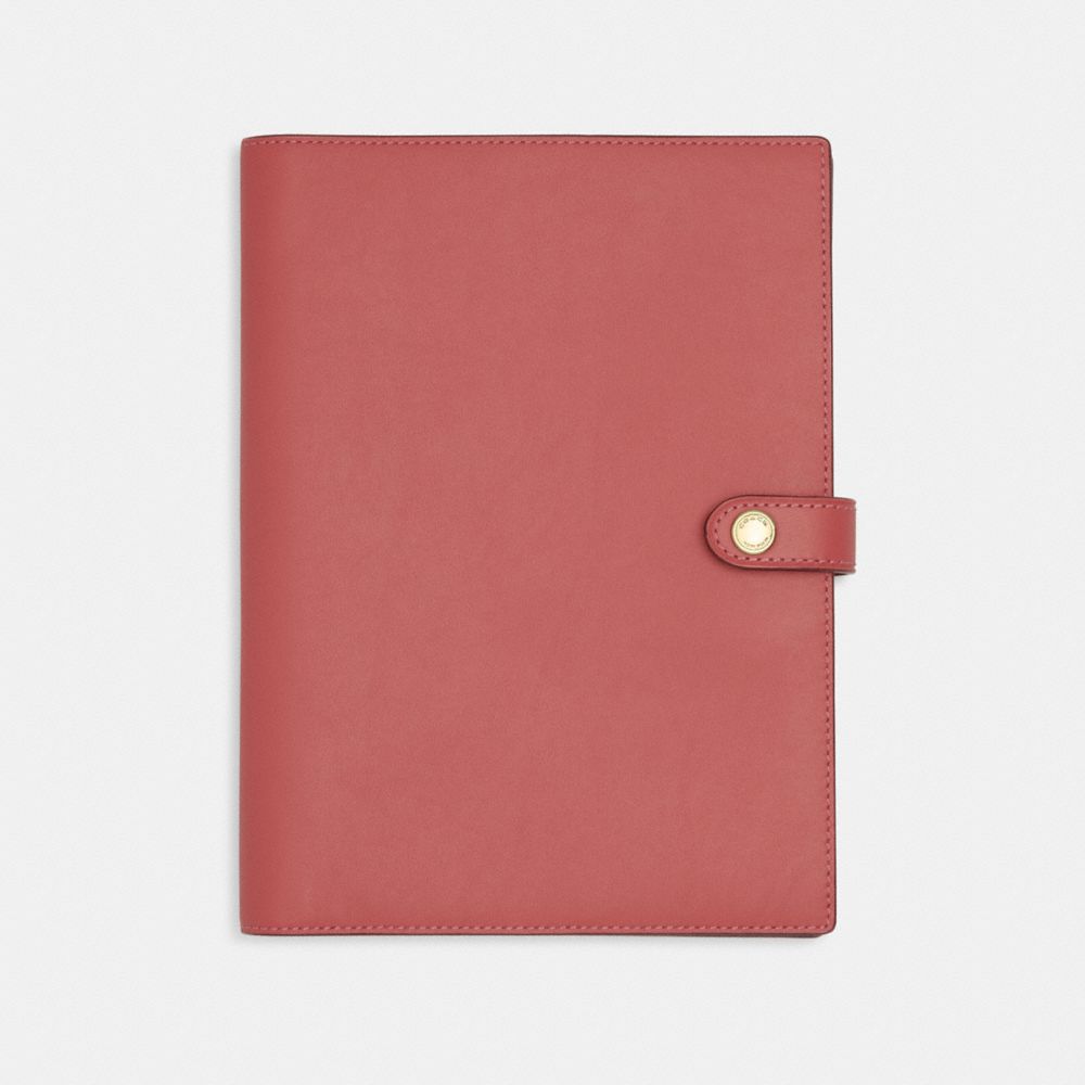 COACH®,NOTEBOOK,Gold/Taffy,Front View