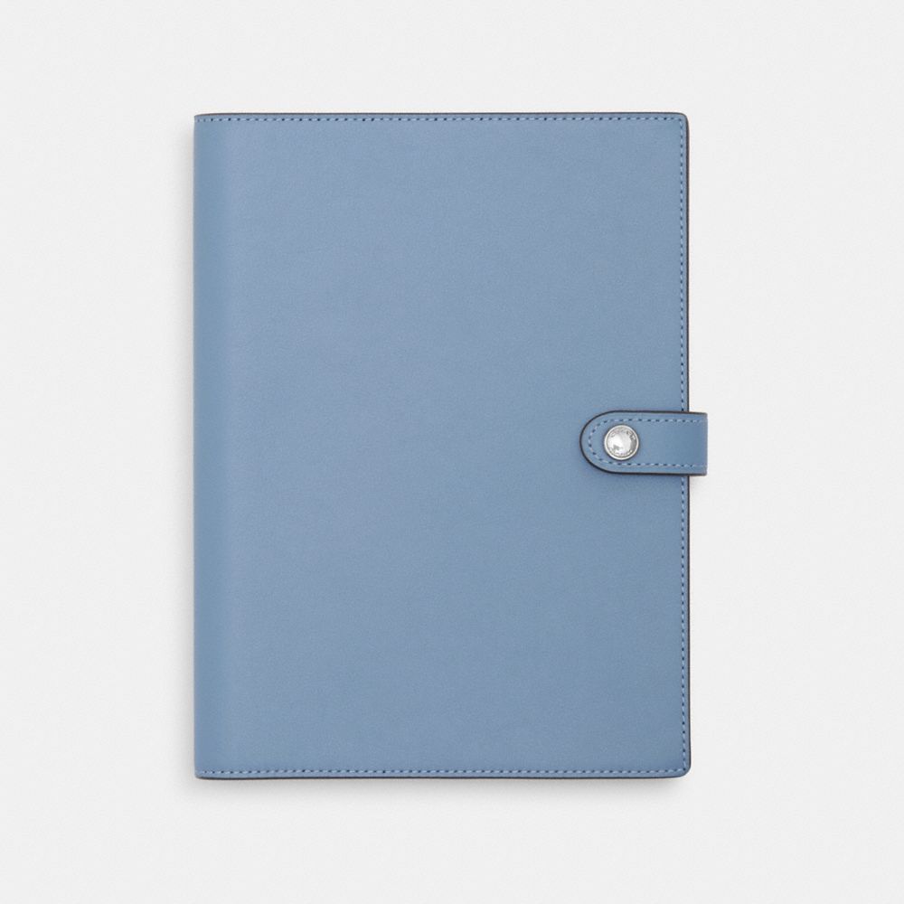 COACH®,NOTEBOOK,Silver/Cornflowr/Field Flora,Front View