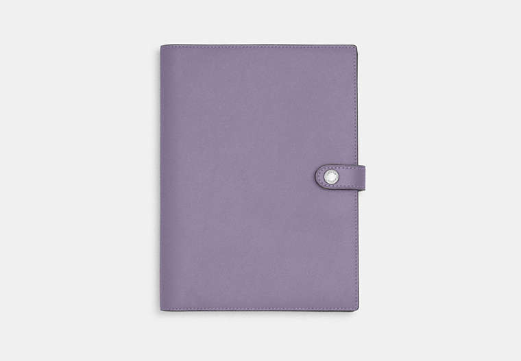 COACH®,NOTEBOOK,Silver/Light Violet,Front View
