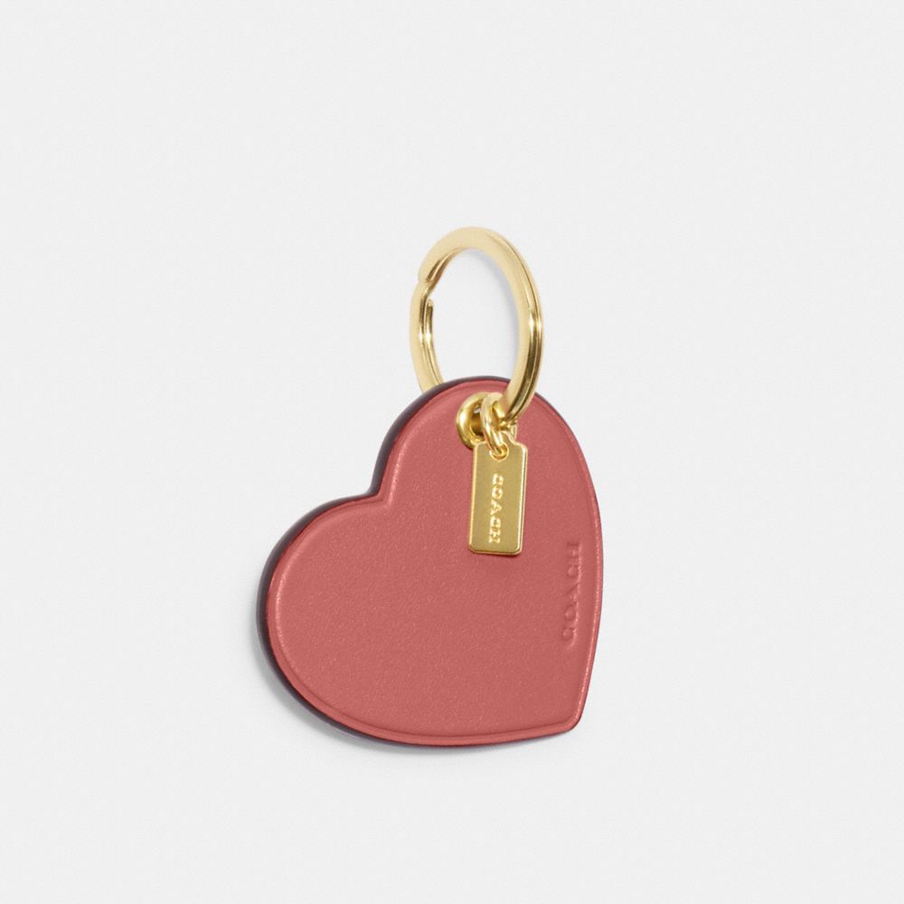 Shop Coach Heart Unisex Canvas Leather Logo Keychains & Bag Charms