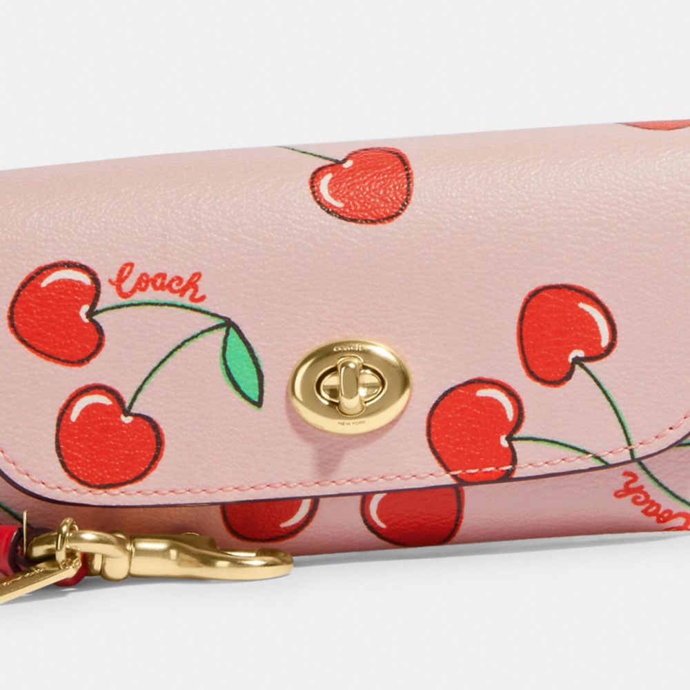 Sunglass Case With Heart Cherry Print