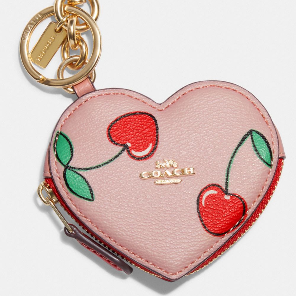 COACH HEART WRISTLET AND CHERRY CHARM !!! 2 IN 1 SHOW & TELL 