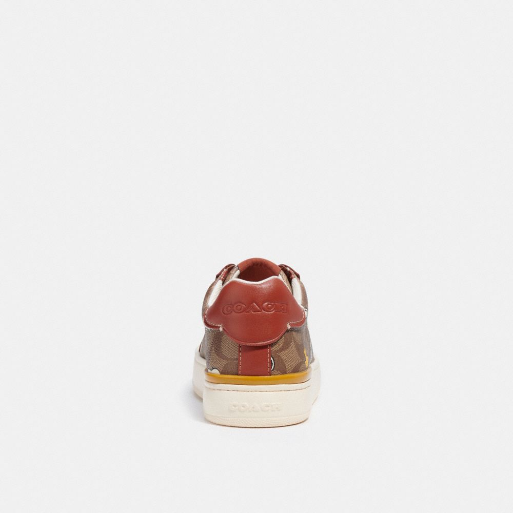 COACH®,Coach X Peanuts Clip Low Top Sneaker In Signature Canvas With Snoopy Woodstock Print,,Alternate View
