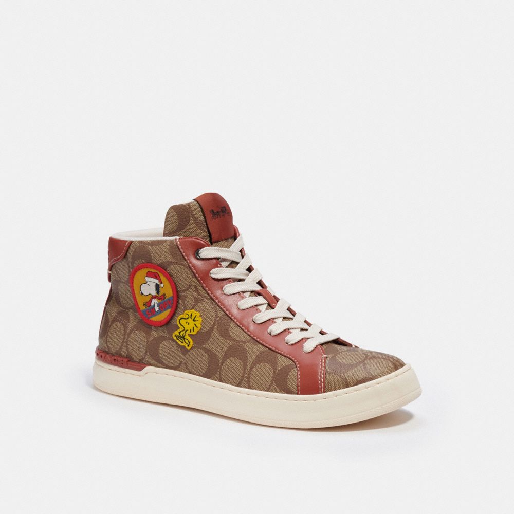 COACH® | Coach X Peanuts Clip High Top Sneaker In Signature