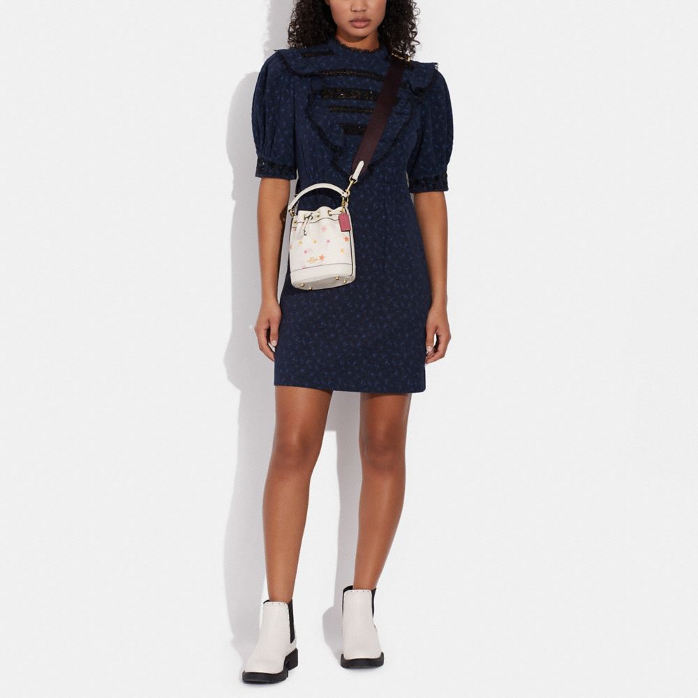 Dempsey Drawstring Bucket Bag 15 With Shooting Star Print