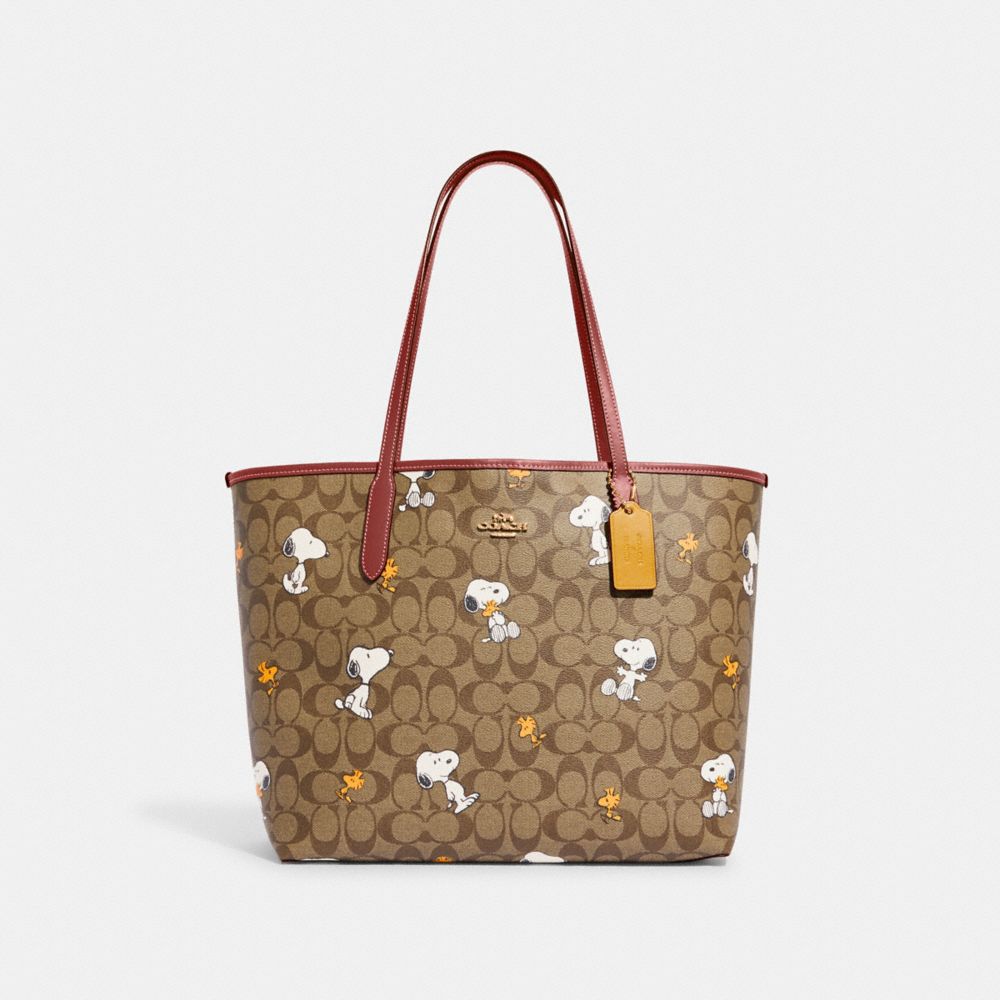 COACH® | Coach X Peanuts City Tote In Signature Canvas With Snoopy