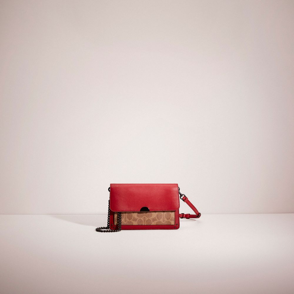 COACH®,Restored Dreamer Convertible Crossbody In Colorblock Signature Canvas,Red,Front View