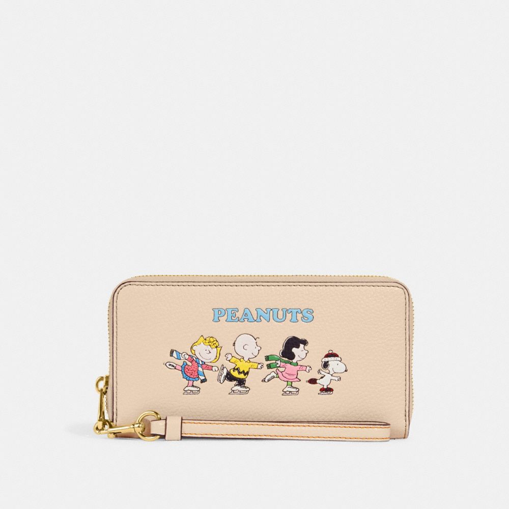 COACH  長財布　ラウンドファスナー　スヌーピー白