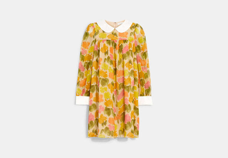 COACH®,FLORAL BABYDOLL DRESS,Silk,Multi,Front View