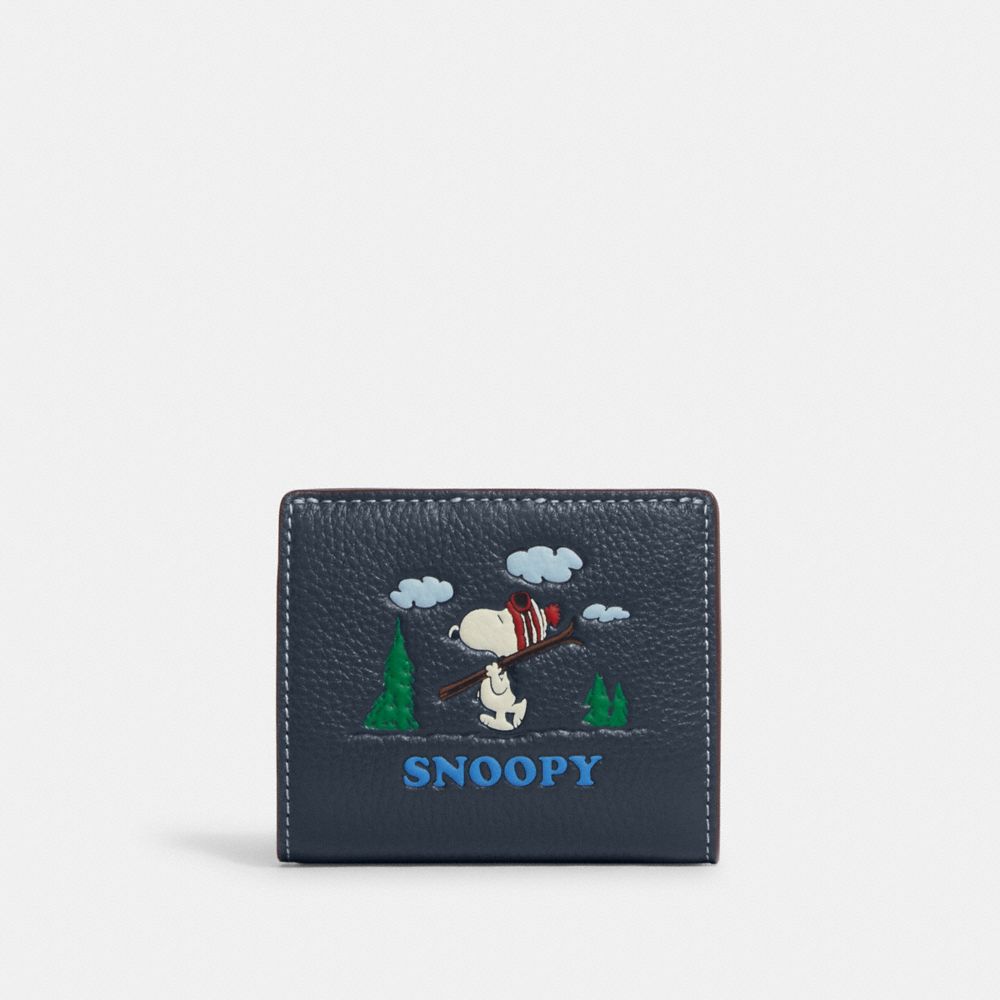 COACH® | Coach X Peanuts Snap Wallet With Snoopy Ski Motif