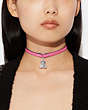 Teddy Bear Leather Choker Necklace