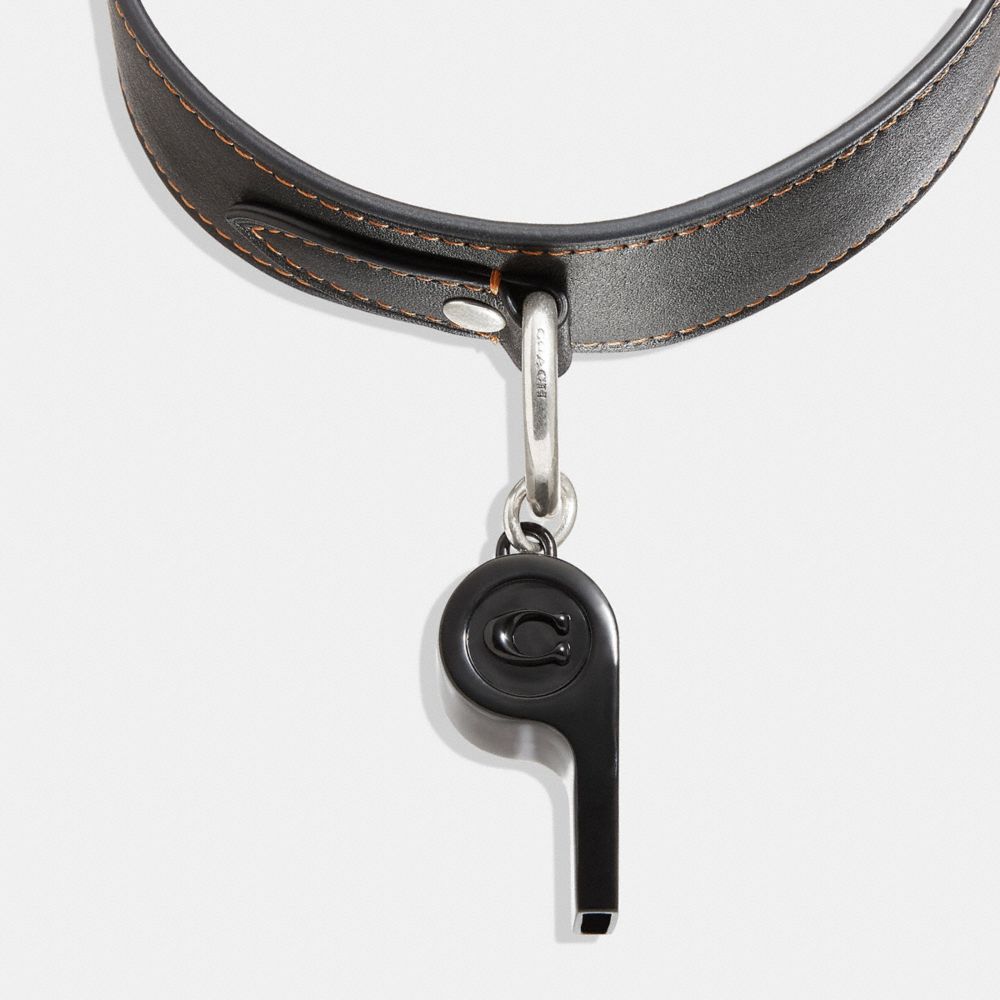 COACH Whistle Leather Choker Necklace