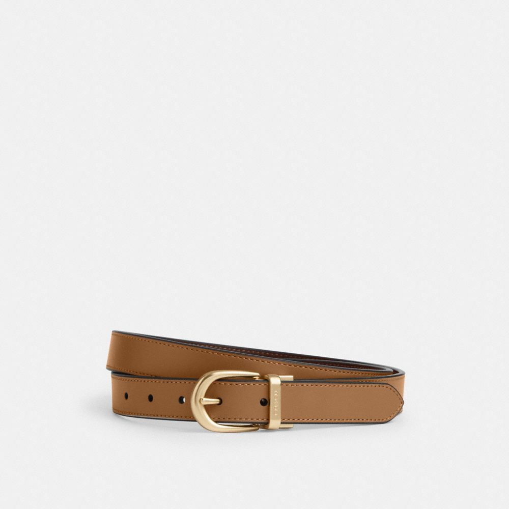 COACH®,Classic Buckle Cut To Size Reversible Belt, 25 Mm,Leather,Standard,Reversible,Gold Metal,Work,,Front View