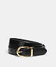 COACH®,CLASSIC BUCKLE CUT-TO-SIZE REVERSIBLE BELT, 25MM,Gold/Black,Front View