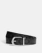 COACH®,CLASSIC BUCKLE CUT-TO-SIZE REVERSIBLE BELT, 38MM,Silver/Graphite,Front View