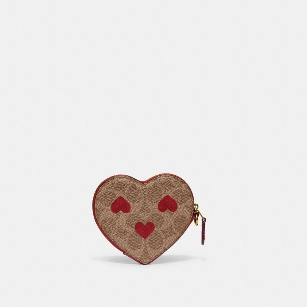 Coach Outlet Tech Wallet In Signature Canvas With Stripe Heart Print