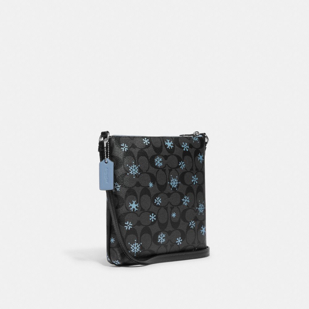 Coach Bags | Nwt Coach Mini Rowan File Bag in Signature Canvas with Snowflake Print | Color: Black/Blue | Size: Os | Tara_Ricci's Closet