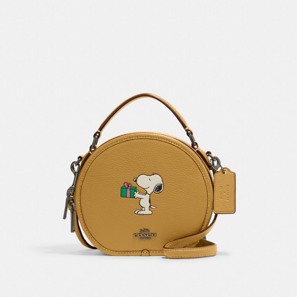 COACH Coach X Peanuts Canteen Crossbody With Snoopy Present Motif