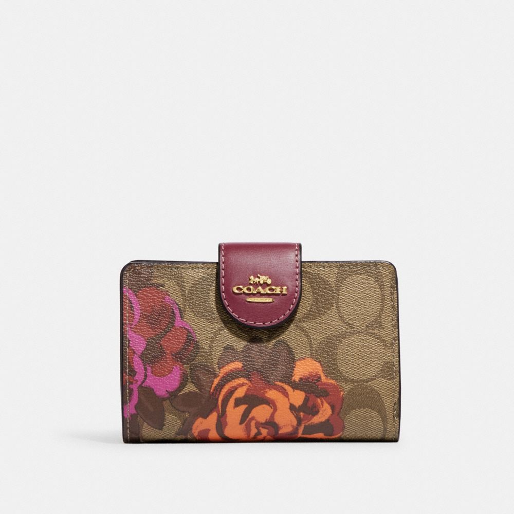 COACH Medium Corner Zip Wallet In Signature Canvas With Jumbo