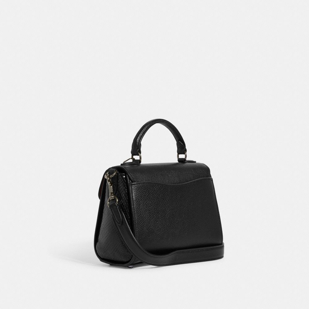 Black top discount handle crossbody bag