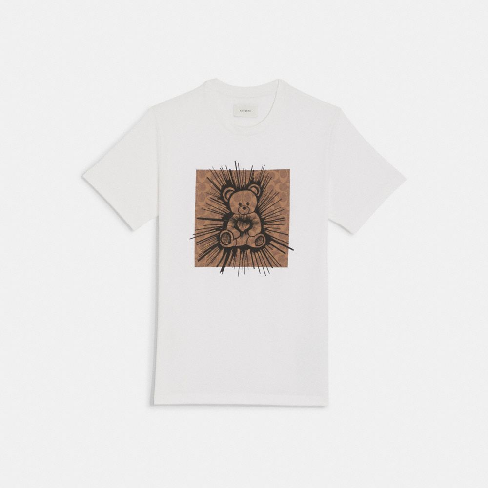 COACH®: Rave Bear T Shirt In Organic Cotton