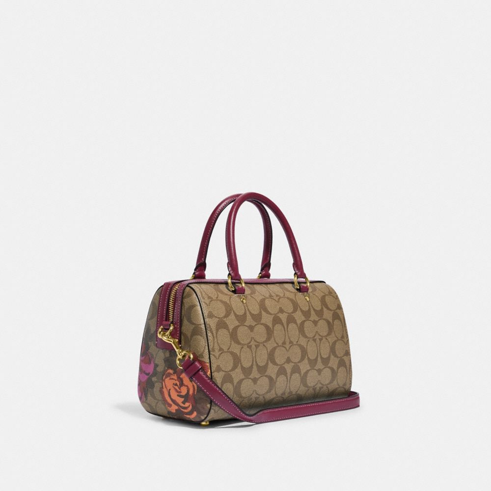 Rowan Satchel Bag In Signature Canvas With Jumbo Floral Print