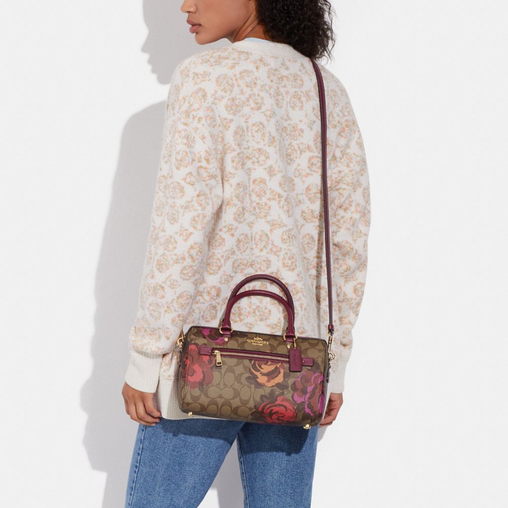 Rowan Satchel Bag In Signature Canvas With Jumbo Floral Print