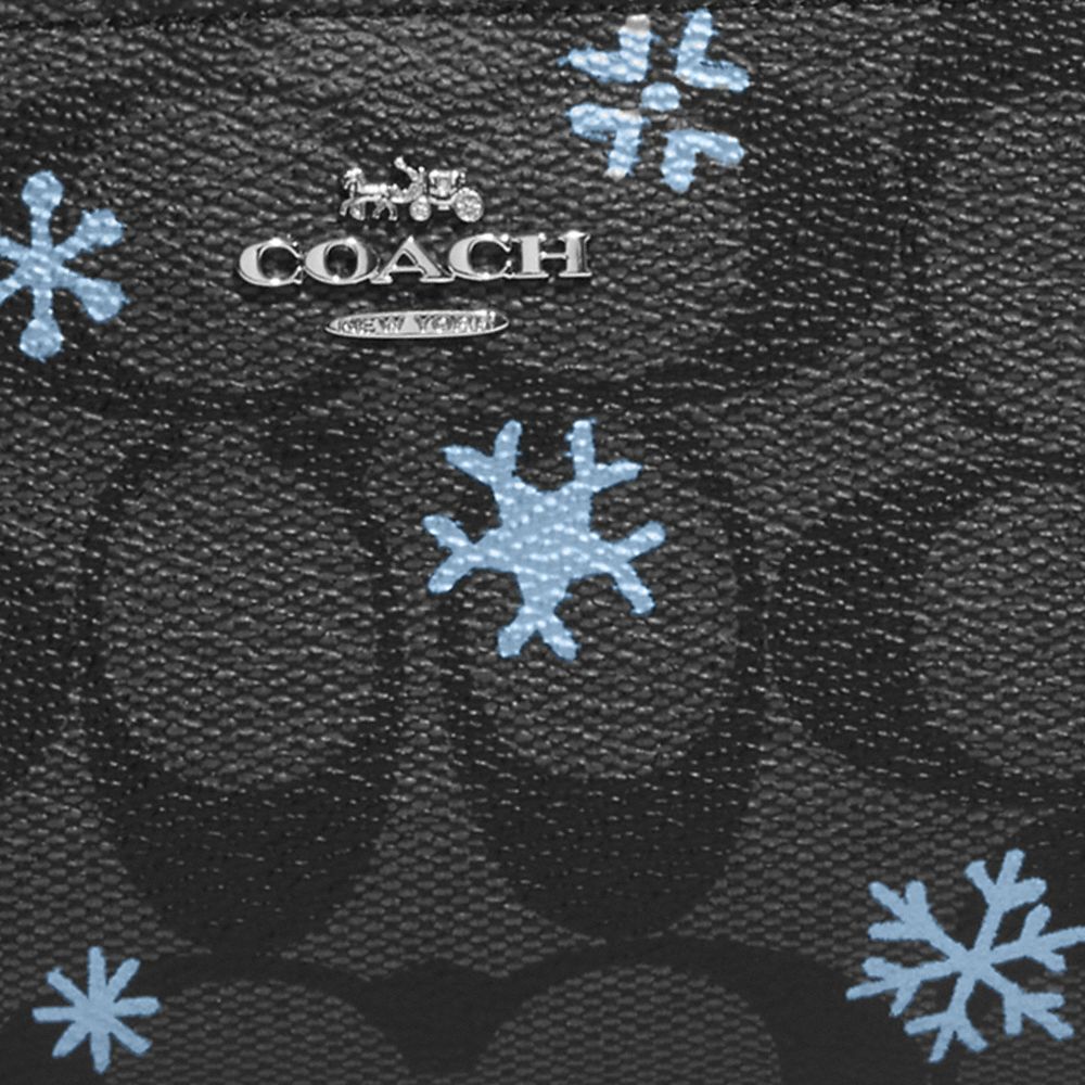 Slim Wallet In Signature Canvas With Snowflake Print