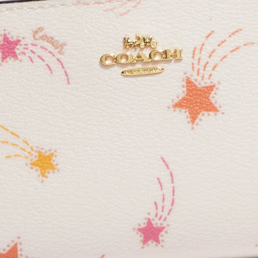 Zip Card Case With Shooting Star Print