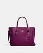 COACH®,MOLLIE TOTE 25 WITH SIGNATURE CANVAS INTERIOR,Signature Coated Canvas,Large,Im/Dark Magenta/Brown,Front View