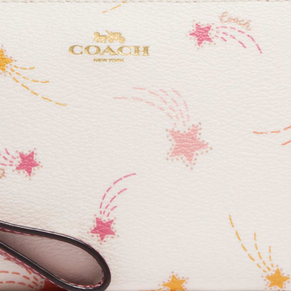 COACH®,Corner Zip Wristlet With Shooting Star Print,,Detail View