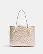 COACH®,CITY TOTE BAG WITH COACH MONOGRAM PRINT,Gold/Chalk,Front View