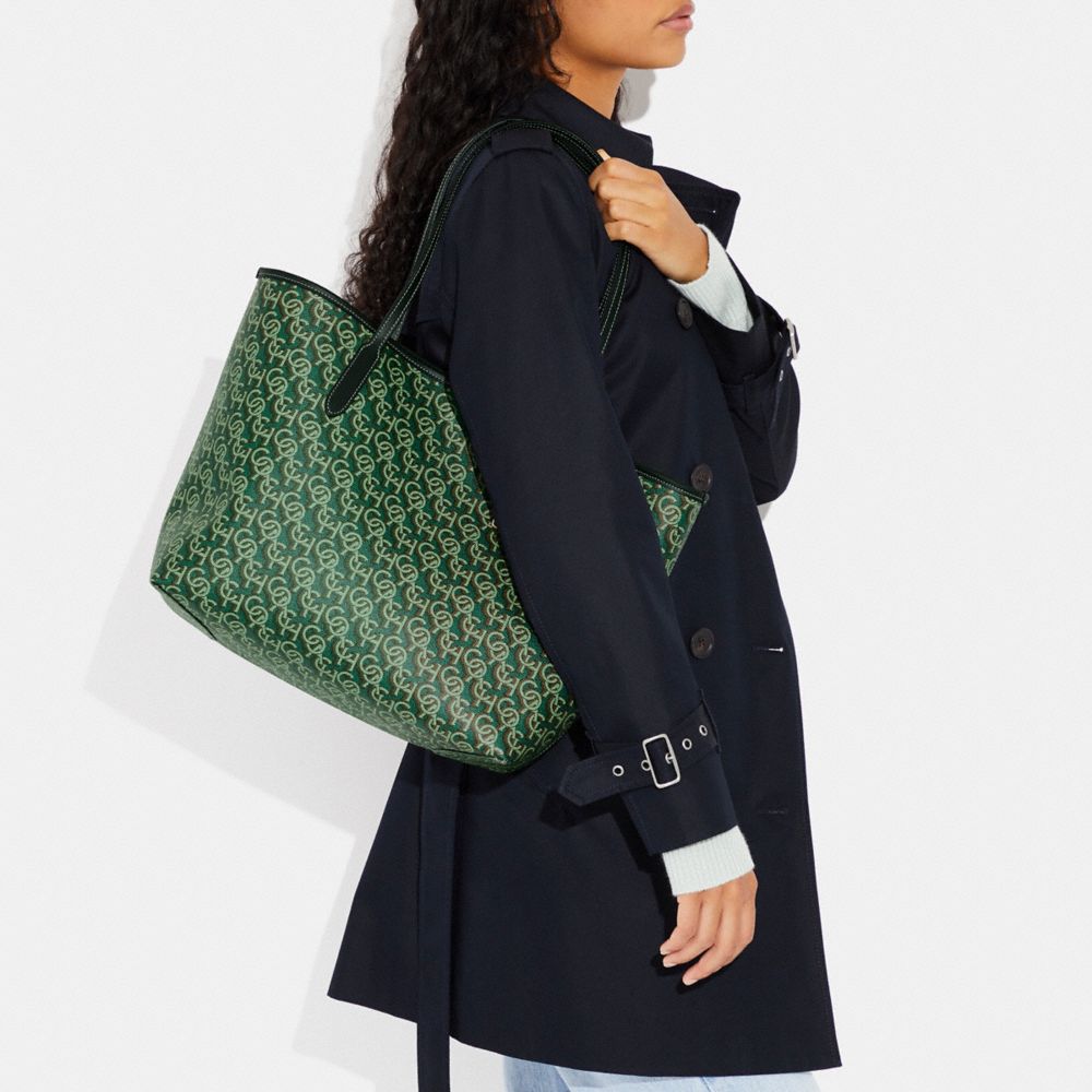 COACH®,City Tote Bag With Coach Monogram Print,,Detail View