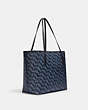 COACH®,CITY TOTE WITH COACH MONOGRAM PRINT,Gold/Navy,Angle View