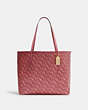 COACH®,CITY TOTE BAG WITH COACH MONOGRAM PRINT,Gold/Rouge,Front View