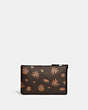 COACH®,SMALL WRISTLET WITH FLORAL PRINT,Polished Pebble Leather,Mini,Pewter/Multi,Back View