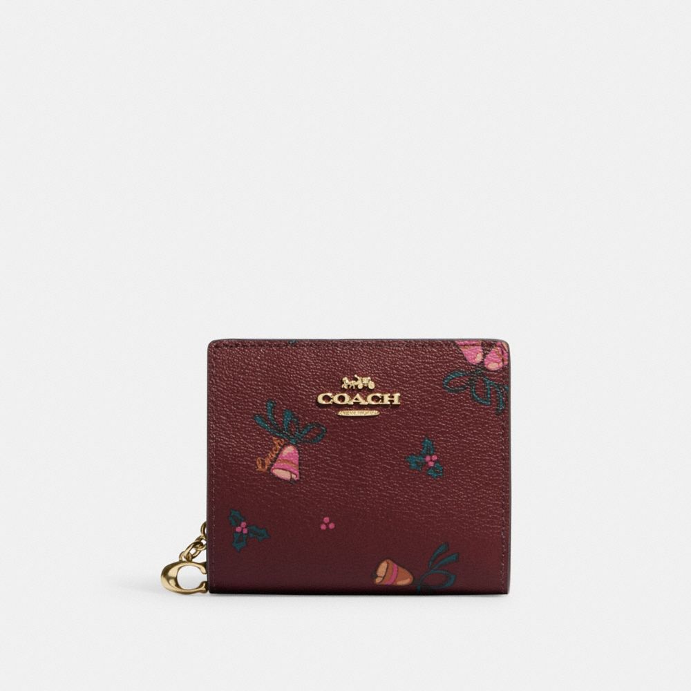 Snap Wallet With Holiday Bells Print