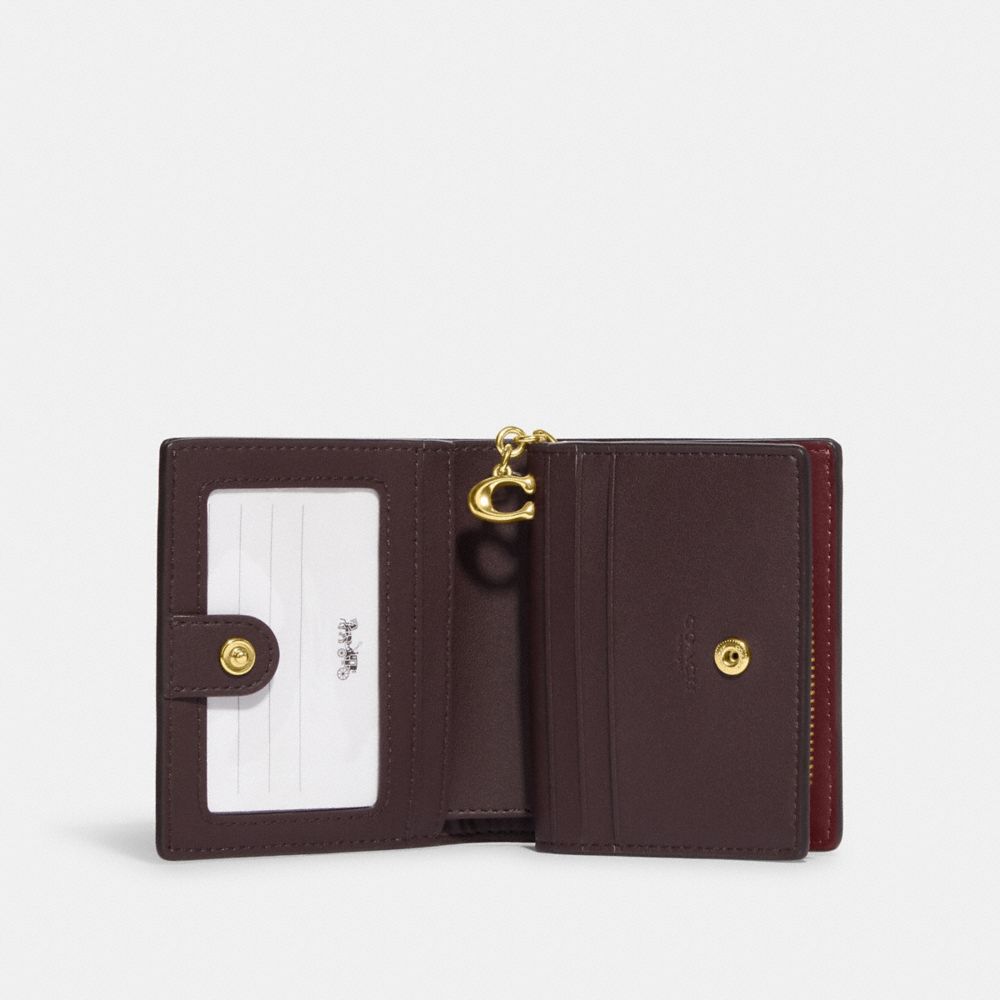 COACH®,Snap Wallet With Holiday Bells Print,,Inside View,Top View