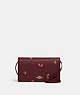 COACH®,ANNA FOLDOVER CLUTCH CROSSBODY WITH HOLIDAY BELLS PRINT,Printed Coated Canvas,Mini,Gold/Black Cherry Multi,Front View