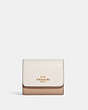 COACH®,SMALL TRIFOLD WALLET IN COLORBLOCK,Crossgrain Leather,Gold/Chalk Multi,Front View