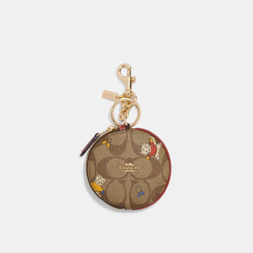 Coach round best sale coin purse