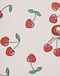COACH®,NOTEBOOK WITH HEART CHERRY PRINT,Fabric,Gold/Chalk Multi,Detail View