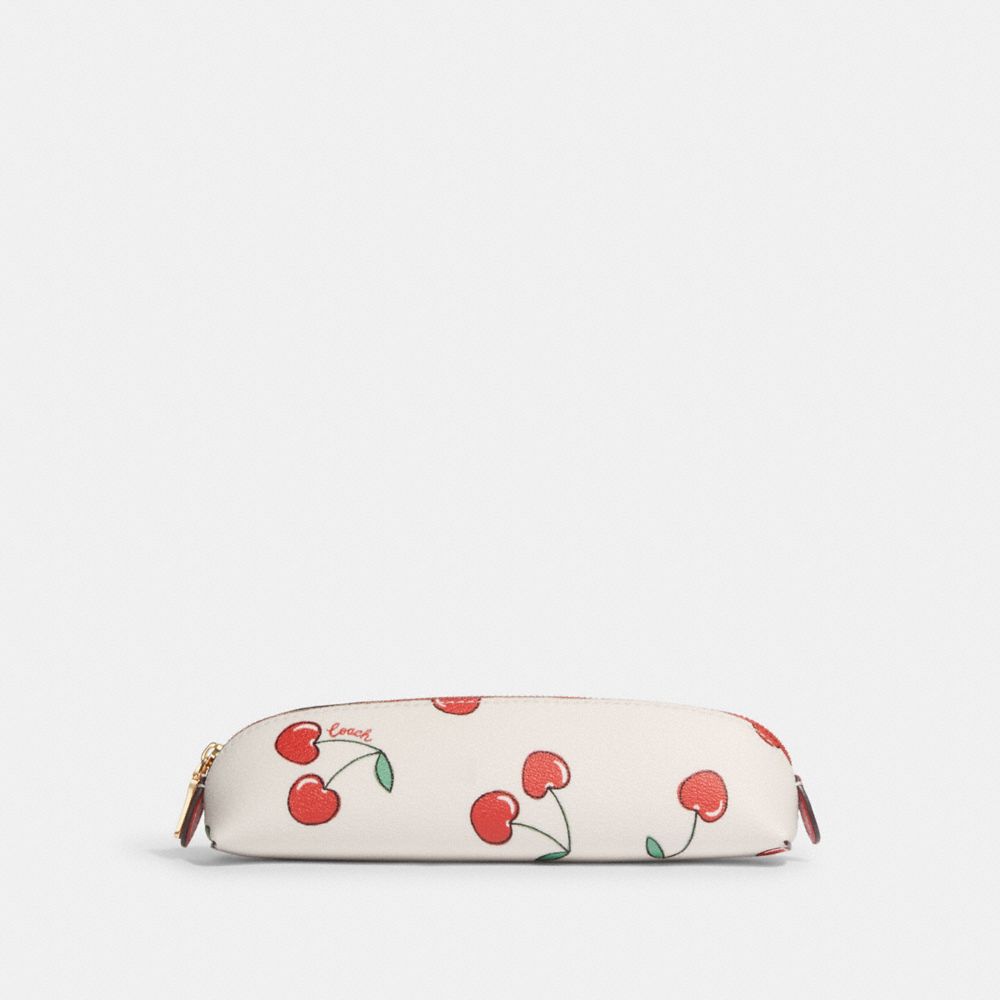 Pencil Case With Heart Cherry Print