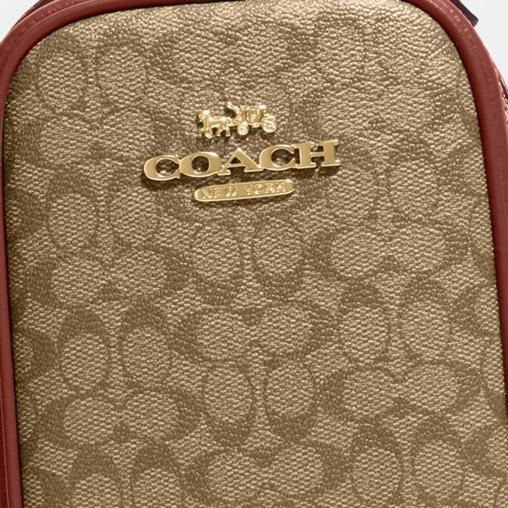COACH®,Eva Phone Crossbody In Colorblock Micro Signature Canvas,,Detail View