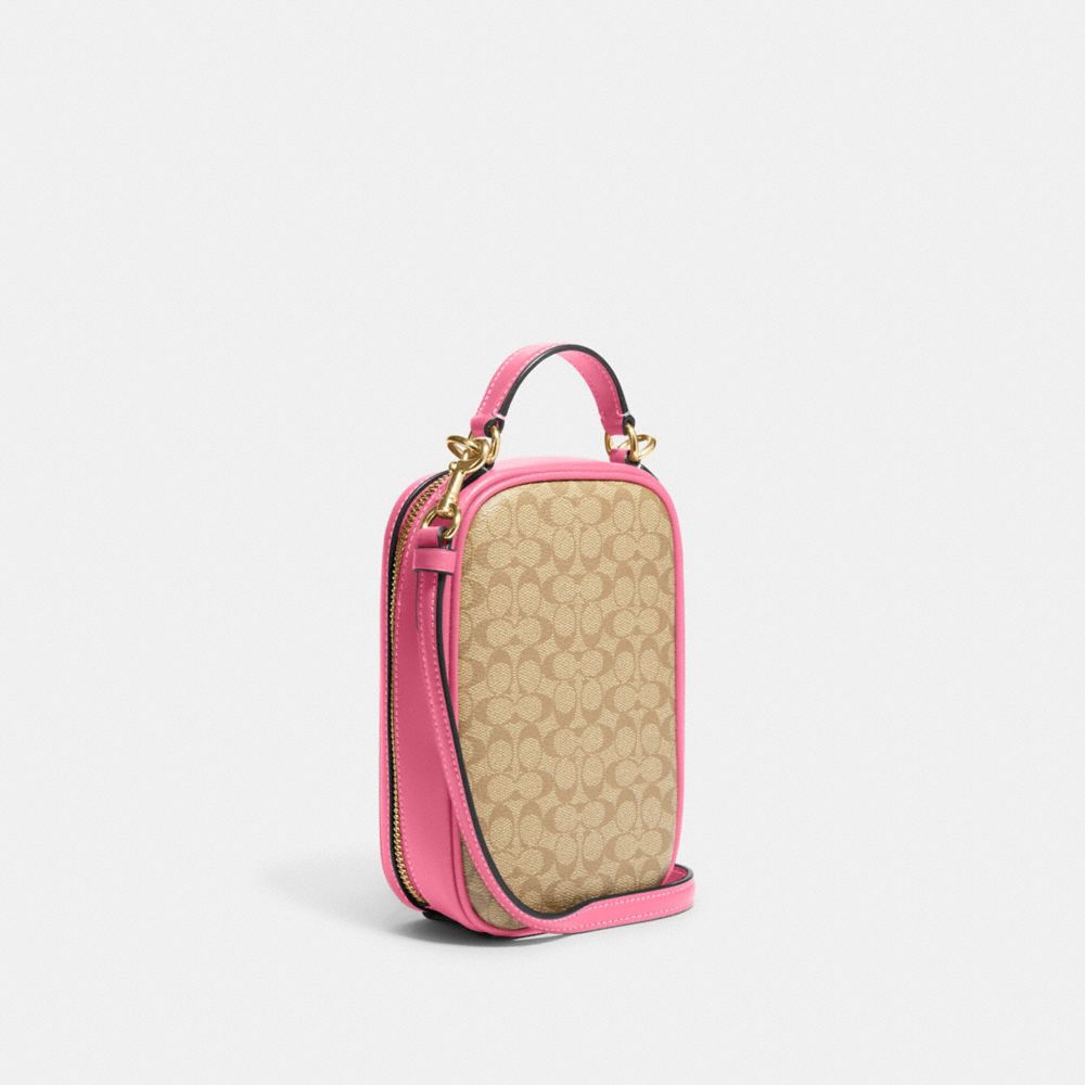 COACH®,Eva Phone Crossbody In Colorblock Micro Signature Canvas,,Angle View