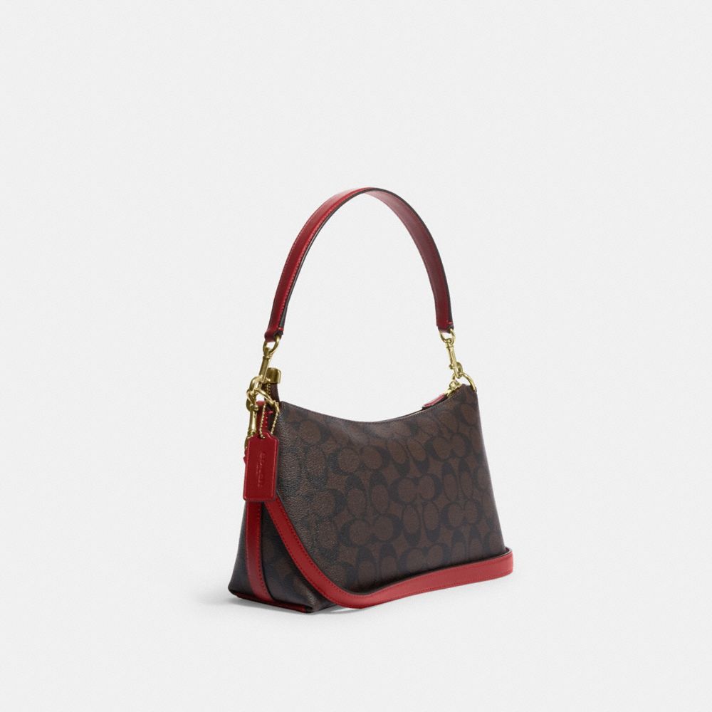 COACH®,Clara Shoulder Bag In Signature Canvas,,Angle View