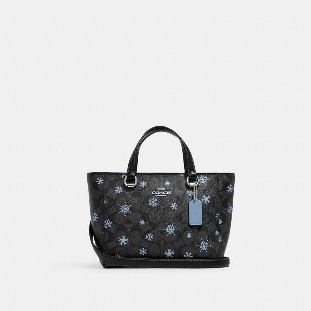 COACH®,Alice Satchel In Signature Canvas With Snowflake Print,,Front View